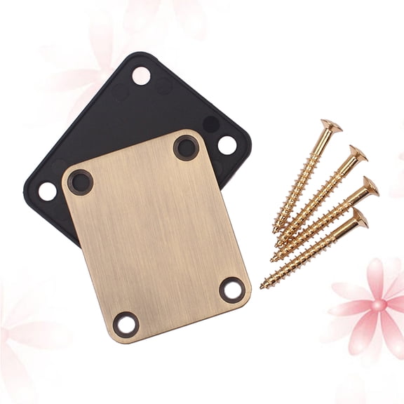 YUNLIGHTS 2Pcs Bass Neck Plate Metal Guitar Neck Connecting Board with Installation Screws