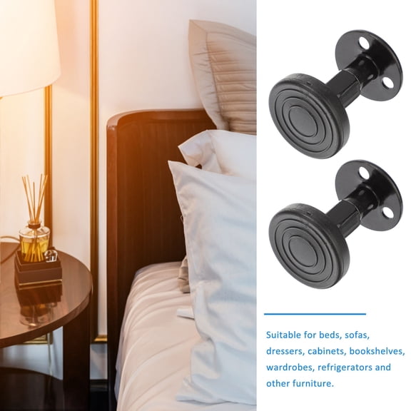 YUNLIGHTS 2Pcs Adjustable Threaded Bed Frame Stopper Plated Silver Metal Anti Shake Bed Fixer