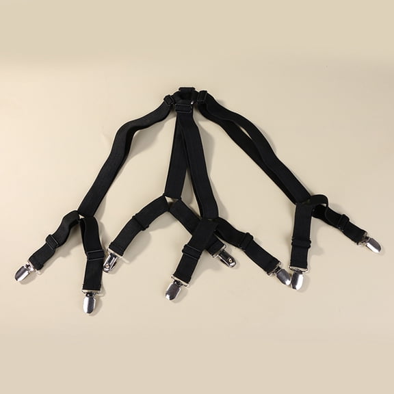 YUNLIGHTS 2Pcs Black Bed Sheet Buckles with Heavy Duty Bungee Cord Lock for Anti-Skid Sheet Fixing