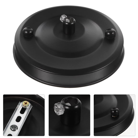 YUNLIGHTS 2Pcs Black Metal Ceiling Cover Plate for Light Fixture Mounting Durable Rust Resistant