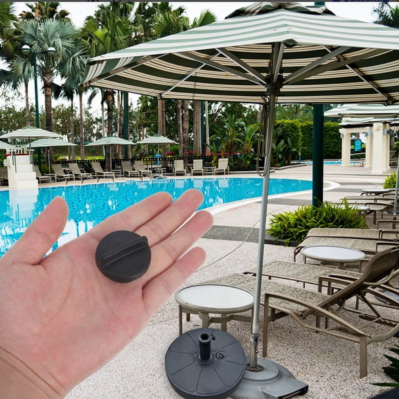 YUNLIGHTS 2Pcs Patio Table Umbrella Hole Ring Plug Black PVC Easy Install Replacement