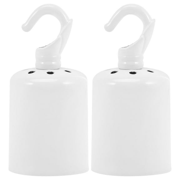 YUNLIGHTS 2Pcs White Light Socket with Built-in Hook Lamp Holder for Bedroom Office and Living Room Use