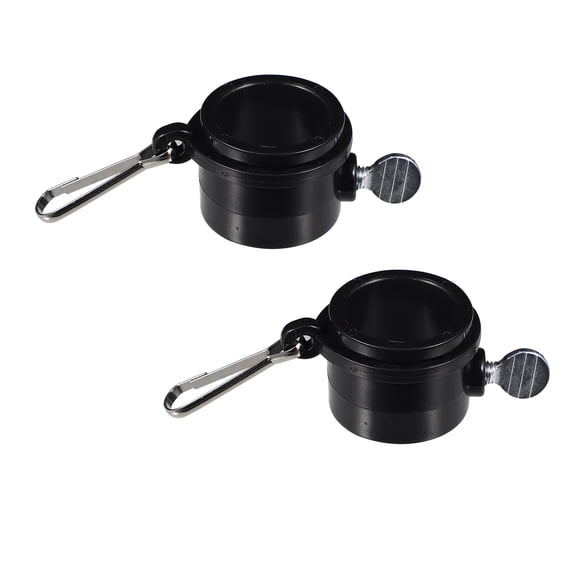YUNLIGHTS 2Pcs Flag Pole Rings Black 360 Degree Rotating Clip Lightweight Rust Resistant