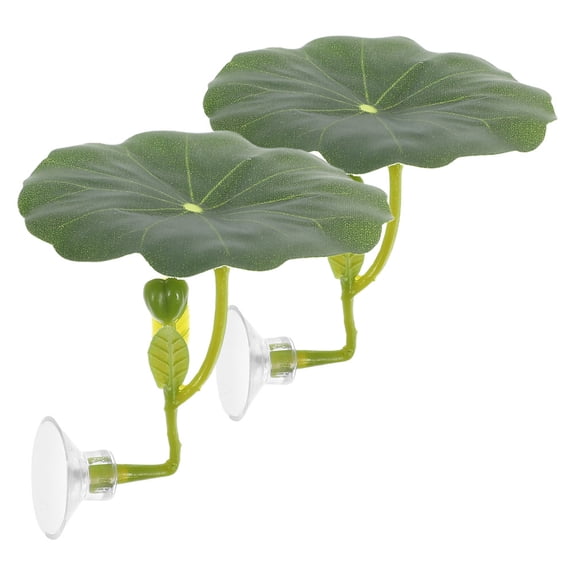 YUNLIGHTS 2Pcs Green Betta Fish Leaf Bed with Suction Cup for Resting and Breeding Aquarium