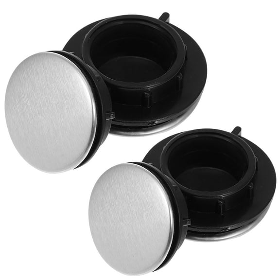 YUNLIGHTS 2Pcs Kitchen Sink Hole Plugs Metal Sink Hole Covers Plated Silver Easy Install