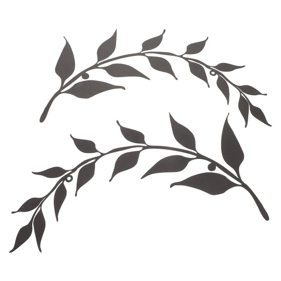 YUNLIGHTS 2Pcs Metal Tree Leaf Wall Backdrop Decor Black Art Pendant for Indoor Use