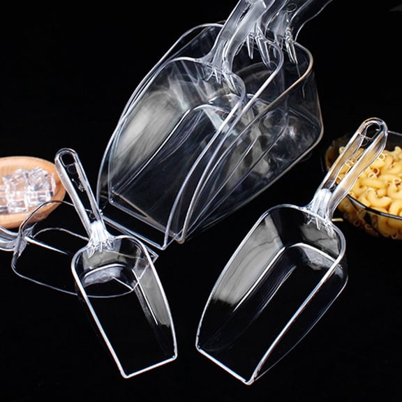 YUNLIGHTS 2Pcs Multi Purpose Transparent Ice Scoops Smooth Handle for Kitchen and Baking