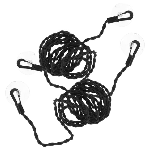 YUNLIGHTS Portable Clothesline Black Sturdy for Indoor Outdoor Drying 2Pcs