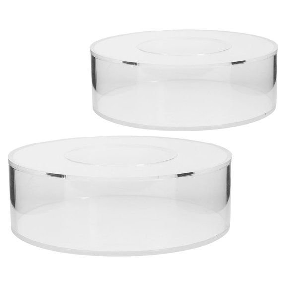YUNLIGHTS 2Pcs Round Buffet Table Cake Stands Clear Acrylic For Restaurants