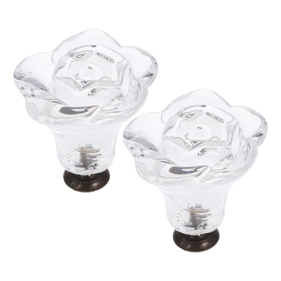 YUNLIGHTS 2Pcs Transparent Acrylic Cabinet Knobs Retro Style Glass Pulls for Home Decor
