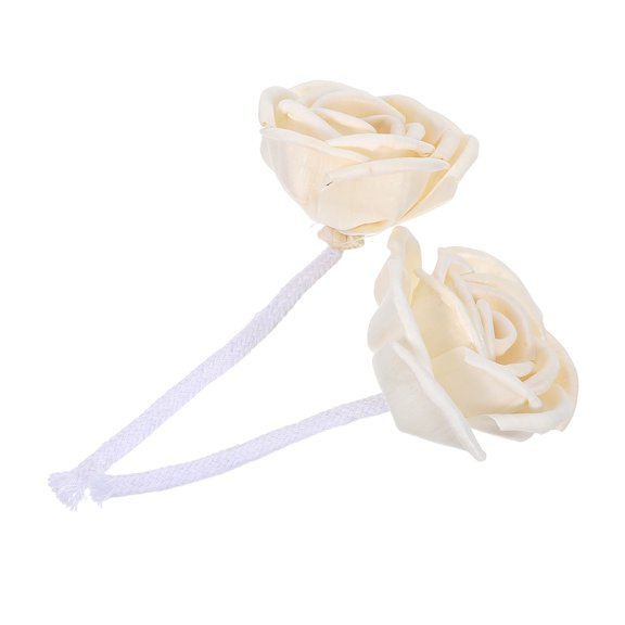 YUNLIGHTS 2pcs Rose Rice Paper Aroma Diffuser Flower Set for Essential Oil Beige