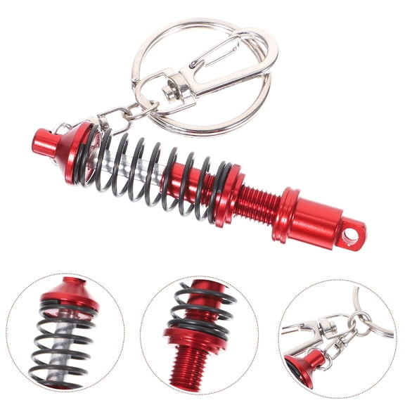 YUNLIGHTS Red Aluminum Alloy Shock Absorber Keychain for Decoration 2Pcs