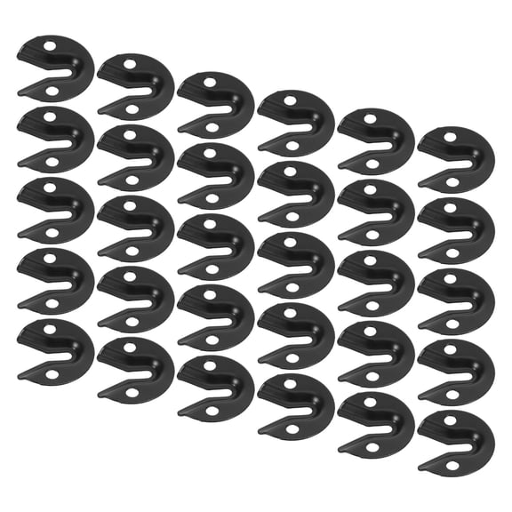 YUNLIGHTS 30Pcs Black Metal Picture Frame Hanging Brackets for Home Wall Mount Mirror Support