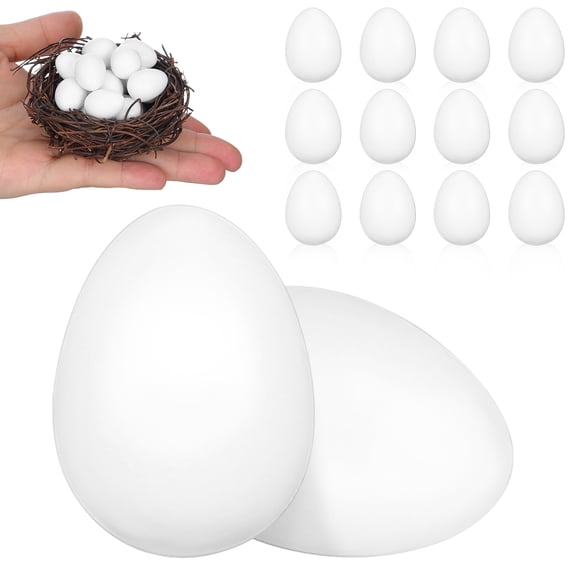 YUNLIGHTS 30Pcs White Plastic Artificial Eggs for Pigeon Breeding and Hatching Process