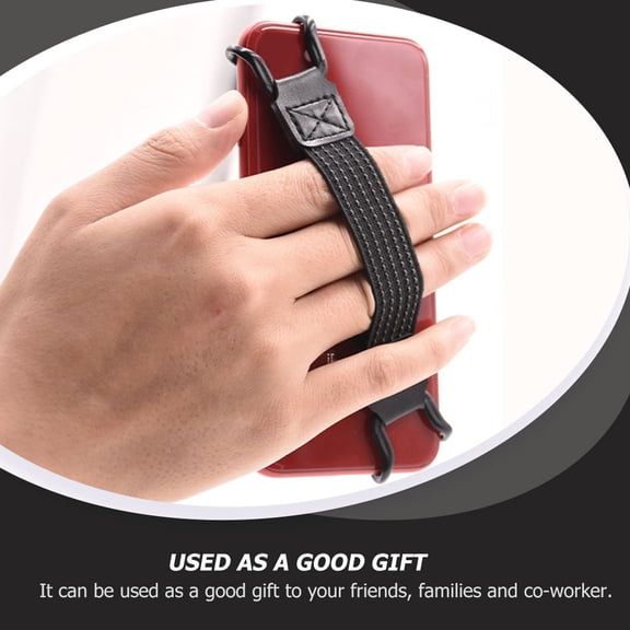 YUNLIGHTS 3Pcs Universal Phone Elastic Strap with Buckle Black for Easy One Hand Texting
