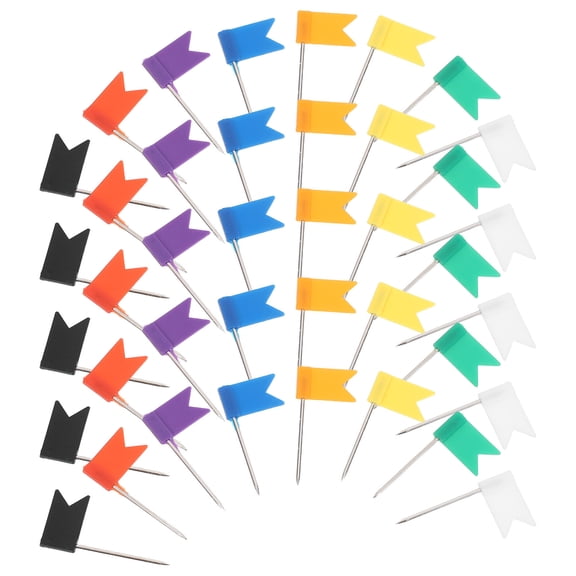 YUNLIGHTS Colored Flag Push Pins Plastic Iron 400 Pcs for Map and Cork Board