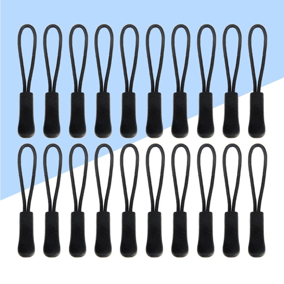 YUNLIGHTS 40Pcs Black Pull Head Rope for Zipper Replacement Easy to Use and Sturdy Material