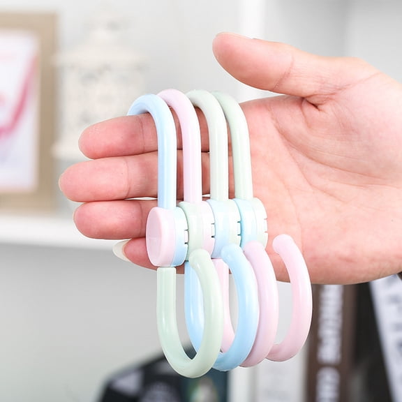 YUNLIGHTS 4Packs Assorted Color ABS Hooks with 360 Degree Rotation for Space Saving Home Storage