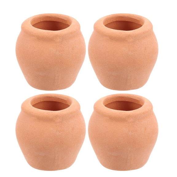 YUNLIGHTS 4Pcs Compact Red Terracotta Pots for Succulent and Small Plant Cultivation