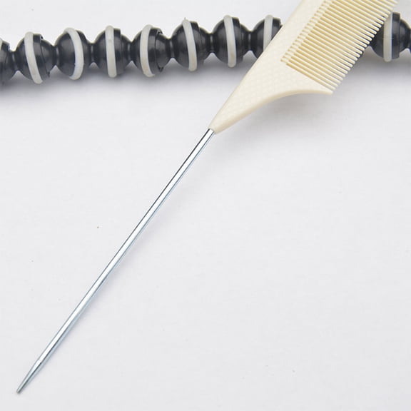 YUNLIGHTS 4Pcs Durable Beige Hairdressing Comb Steel Needle Tail Comb Anti Static for Home Use