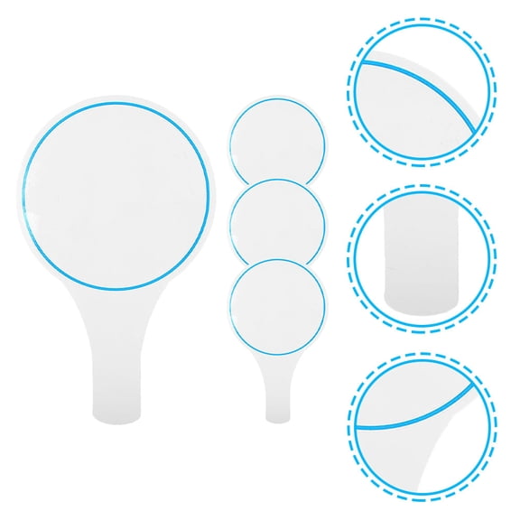 YUNLIGHTS 4Pcs Handheld Blue Whiteboards Dry Erase Paddle Boards Simple Scoreboards for Voting