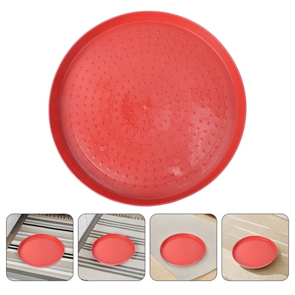 YUNLIGHTS 4Pcs Red Plastic Poultry Feeding Tray Convenient Chicken Duck Feeder with Non Slip Bottom