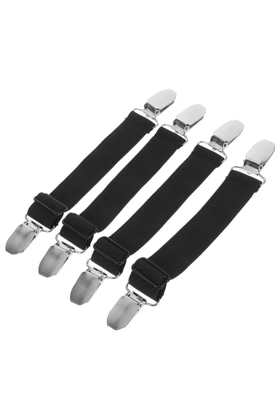 4pcs Elastic Adjustable Boot Straps Pant Stirrups With Clip Trouser Legs Fixing Clip