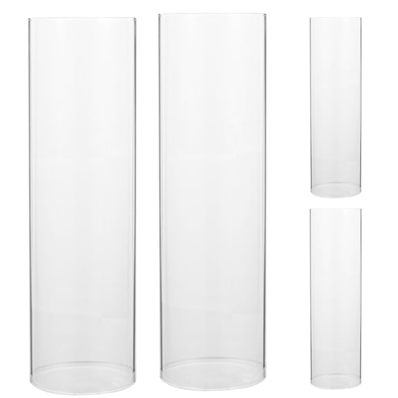 YUNLIGHTS 4Pcs Transparent Candle Cover Glass Shade for Home Decor and Windproof Use