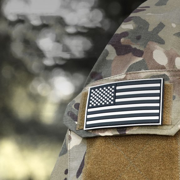 YUNLIGHTS 4pcs Black Usa Flag Hook and Loop Shoulder Patch for Clothes