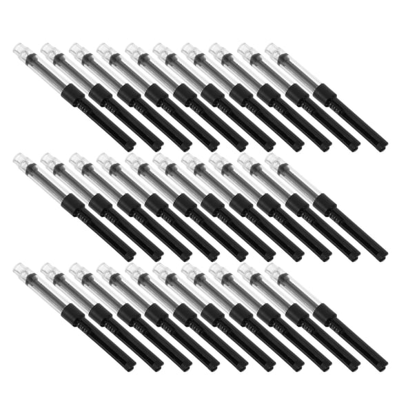 YUNLIGHTS 50Pcs Black Fountain Pen Ink Converter Refillable Cartridge Compatible with Most Pens