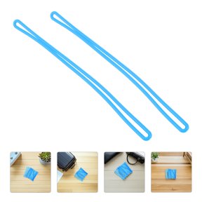 YUNLIGHTS 50Pcs Blue Plastic Worm Loop Luggage Tag Straps Lightweight Durable Strap for Bag Identification