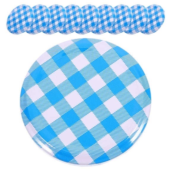 YUNLIGHTS 50Pcs Sky Blue Metal Jar Lids Wide Mouth Leakproof Screw Caps for Glass Storage Containers