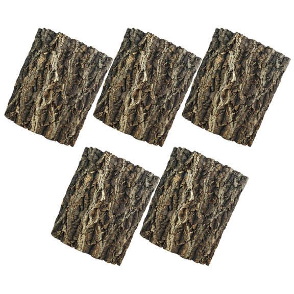 YUNLIGHTS 5Pcs Reptile Cork Bark Tiles Brown Natural Durable Water Resistant Climbing Decor for Terrarium Background