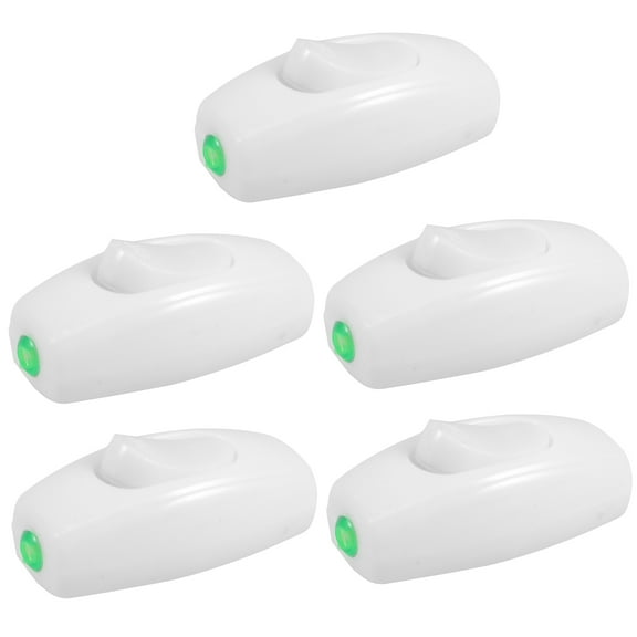 YUNLIGHTS 5Pcs Small White Push Button Switch Replacement for Desk and Bedside Lamp Electrical Use