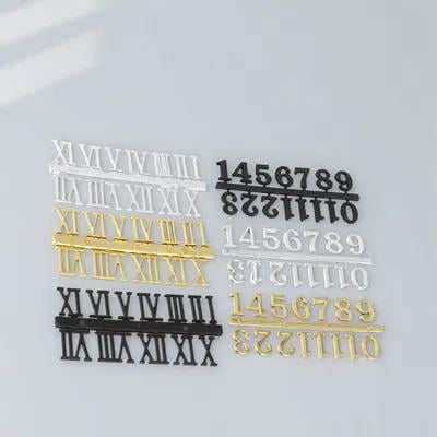 YUNLIGHTS 6Pcs DIY Clock Numbers Assorted Color Arabic and Roman Numerals for Clock Repair