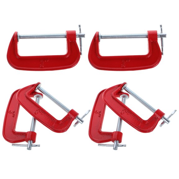 YUNLIGHTS 6Pcs Durable Red Metal G Clamp for Home Projects 77Mm Jaw Opening Easy Clamping