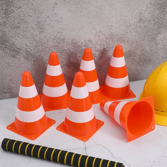 YUNLIGHTS 6Pcs Lightweight Multi Color Plastic Cones with Reflective Elements for Traffic Control