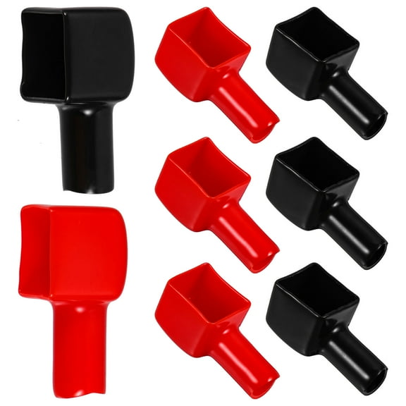 YUNLIGHTS 6pcs Terminals Blocks Battery Terminal Protector Red PVC for Vehicles