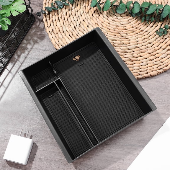 YUNLIGHTS Armrest Center Console Storage Box with Custom Fit and Soft Padded Compartments for Car