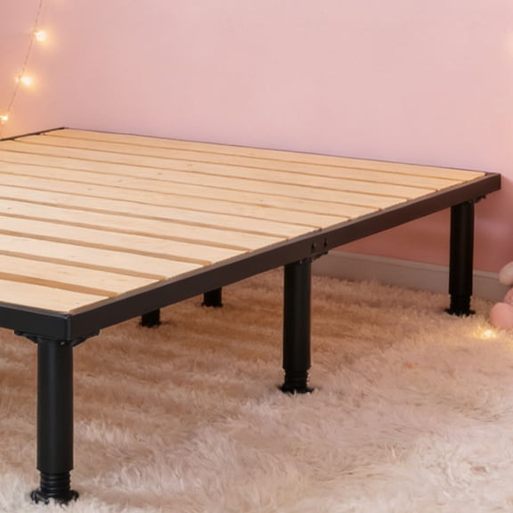 YUNLIGHTS Bed Center Support Legs Steel Plastic Black for Home Use 2Pcs