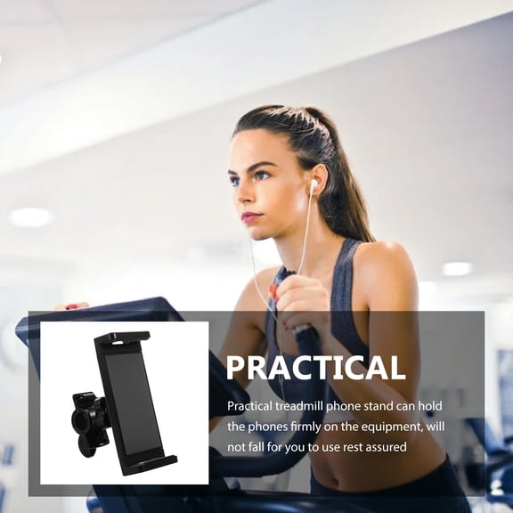 YUNLIGHTS Black Exercise Bike Phone Holder Sturdy Adjustable Stand for Home Workout Equipment
