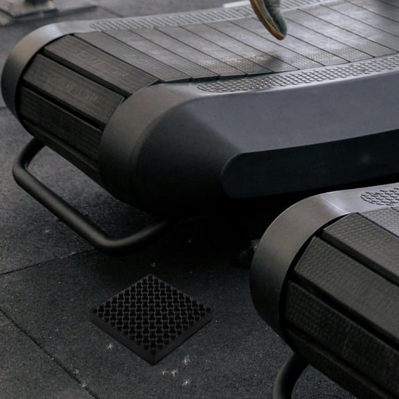 YUNLIGHTS Black Rubber Workout Mat for Gym and Home Protecting Floors with Shock Absorbing Features