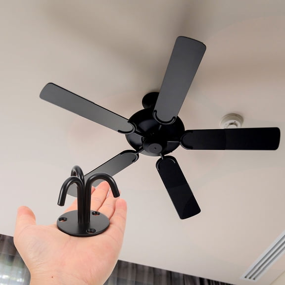 YUNLIGHTS Black Stainless Steel Ceiling Hook with Easy Installation for Bathroom and Home Hanging