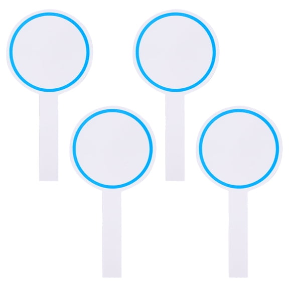 YUNLIGHTS Blue Handheld Dry Erase Paddles for DIY Use Stable Material Flexible Writing Boards 4 Pcs
