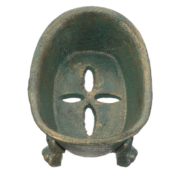 YUNLIGHTS Cast Iron Soap Dish with Retro Bathtub Shape and Efficient Drainage for Decorative Soap Storage
