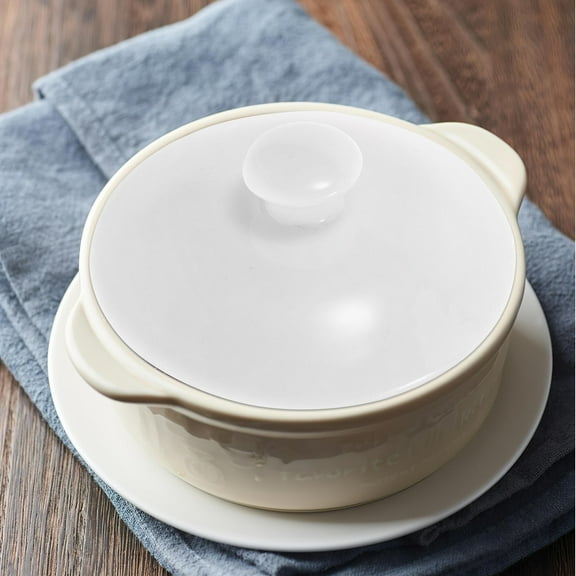 YUNLIGHTS White Ceramic Pot Lid for Kitchen Cookware and Restaurant Use