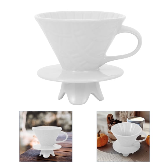 YUNLIGHTS Ceramics Coffee Filter Cup White Coffee Filtering Kitchen Use 1Pack