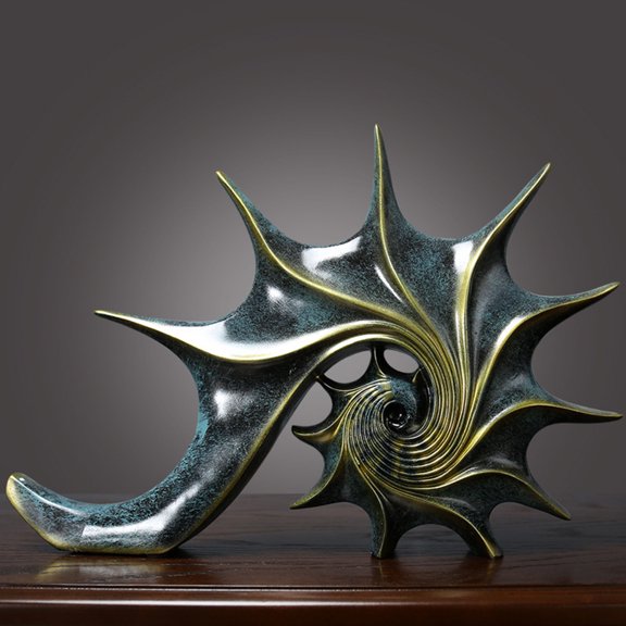 YUNLIGHTS Decorative Blue Resin Conch Model for Bar Home Office Desktop Ornamentation