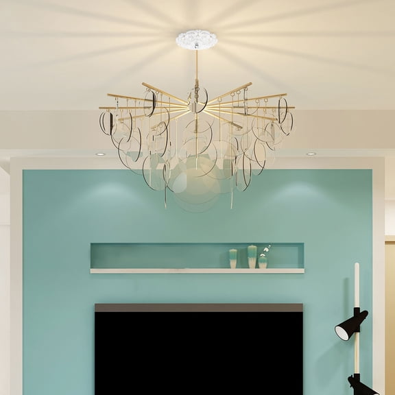 YUNLIGHTS Decorative White Ceiling Medallion with Intricate Carving for Indoor Ceiling Fan Or Lamp