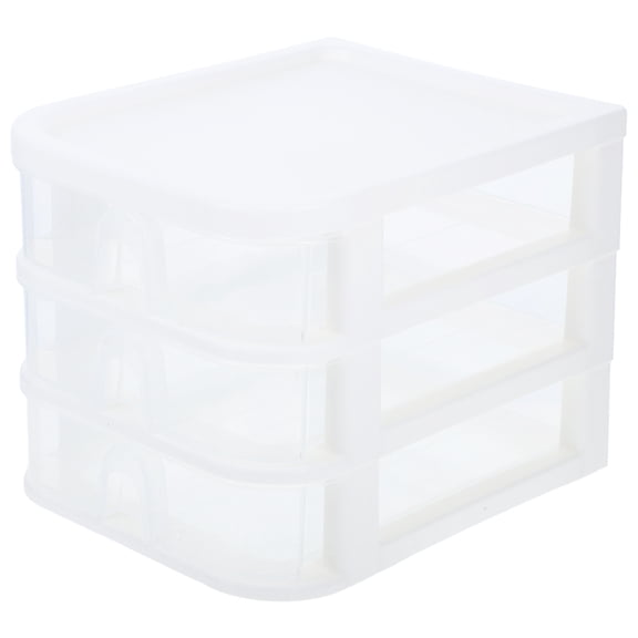 YUNLIGHTS Transparent Plastic Desk Storage Box with Smooth Sliding Drawers